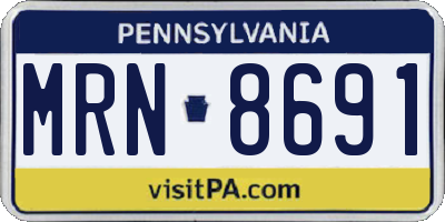 PA license plate MRN8691
