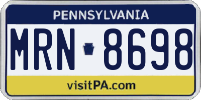 PA license plate MRN8698