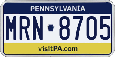 PA license plate MRN8705