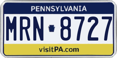 PA license plate MRN8727