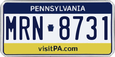 PA license plate MRN8731
