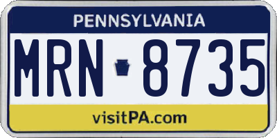 PA license plate MRN8735