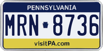 PA license plate MRN8736