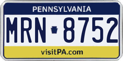 PA license plate MRN8752