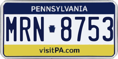 PA license plate MRN8753