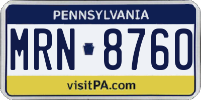 PA license plate MRN8760