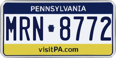 PA license plate MRN8772