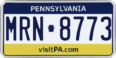 PA license plate MRN8773