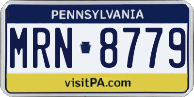PA license plate MRN8779
