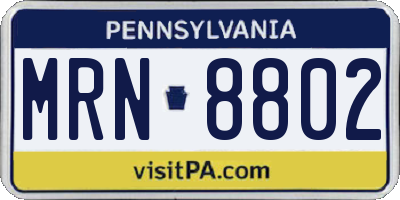 PA license plate MRN8802