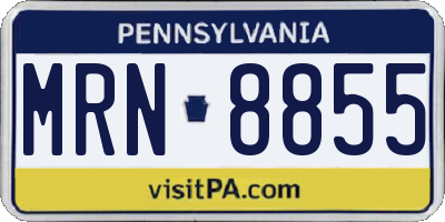 PA license plate MRN8855