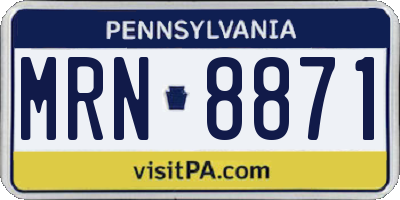 PA license plate MRN8871
