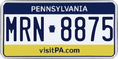 PA license plate MRN8875