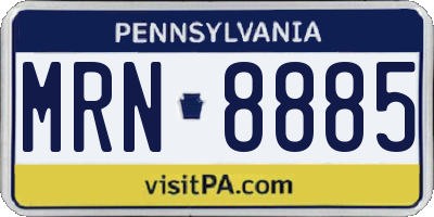 PA license plate MRN8885