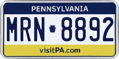 PA license plate MRN8892