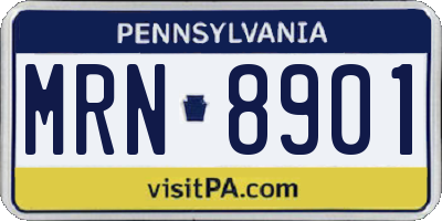PA license plate MRN8901
