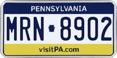 PA license plate MRN8902
