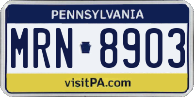 PA license plate MRN8903