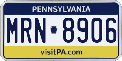 PA license plate MRN8906