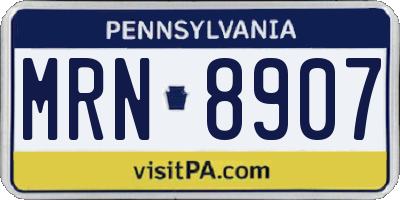 PA license plate MRN8907