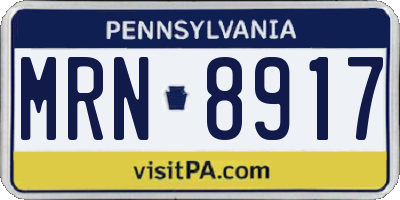 PA license plate MRN8917