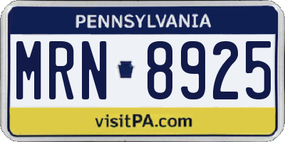 PA license plate MRN8925
