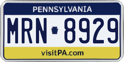 PA license plate MRN8929
