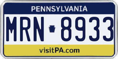 PA license plate MRN8933