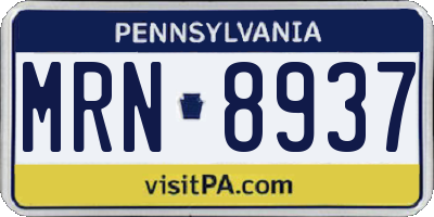 PA license plate MRN8937