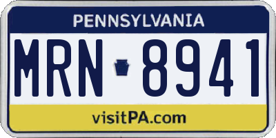 PA license plate MRN8941