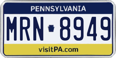 PA license plate MRN8949