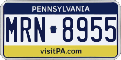PA license plate MRN8955