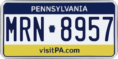 PA license plate MRN8957