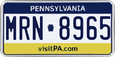 PA license plate MRN8965