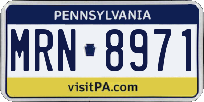 PA license plate MRN8971