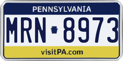 PA license plate MRN8973