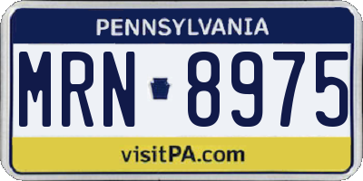 PA license plate MRN8975