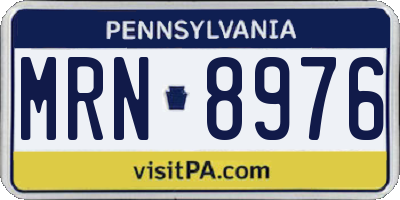 PA license plate MRN8976