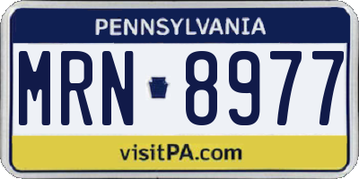 PA license plate MRN8977