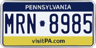 PA license plate MRN8985