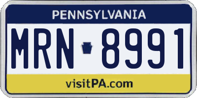PA license plate MRN8991