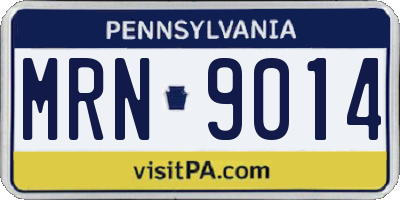 PA license plate MRN9014