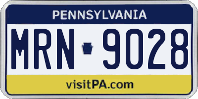 PA license plate MRN9028
