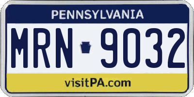 PA license plate MRN9032