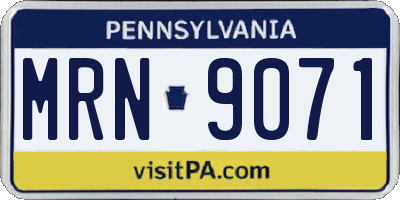 PA license plate MRN9071