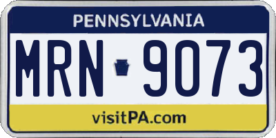 PA license plate MRN9073