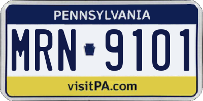 PA license plate MRN9101
