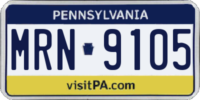 PA license plate MRN9105