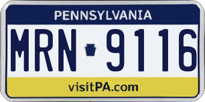 PA license plate MRN9116