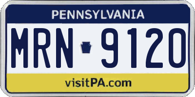 PA license plate MRN9120